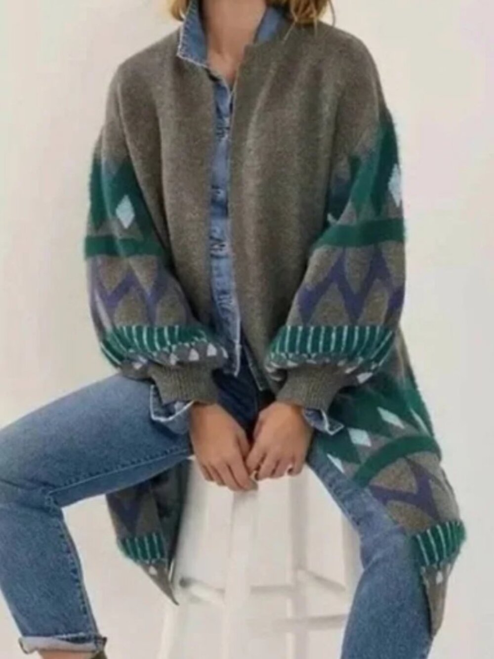 Anthropologie Kai Embroidered Duster Cardigan, Open Front - Womens One SIze
